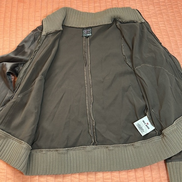 Joe’s Jeans Vintage Y2K Satin Aviation Bomber Brown Jacket size Large - Picture 9 of 16